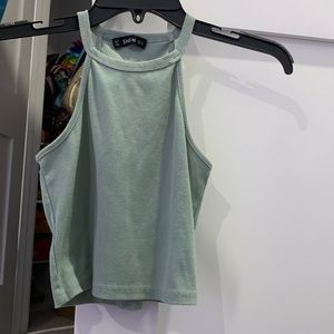 SHEIN: Halter Neck green cropped tank
